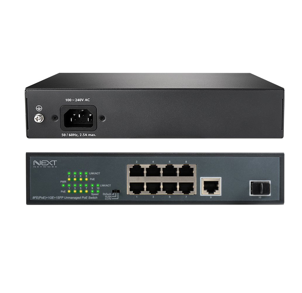 넥스트 NEXT-POE308SFP-TP 10/100M 8포트 POE With SFP 1포트 + Gigabit TP 인터넷 허브스위치